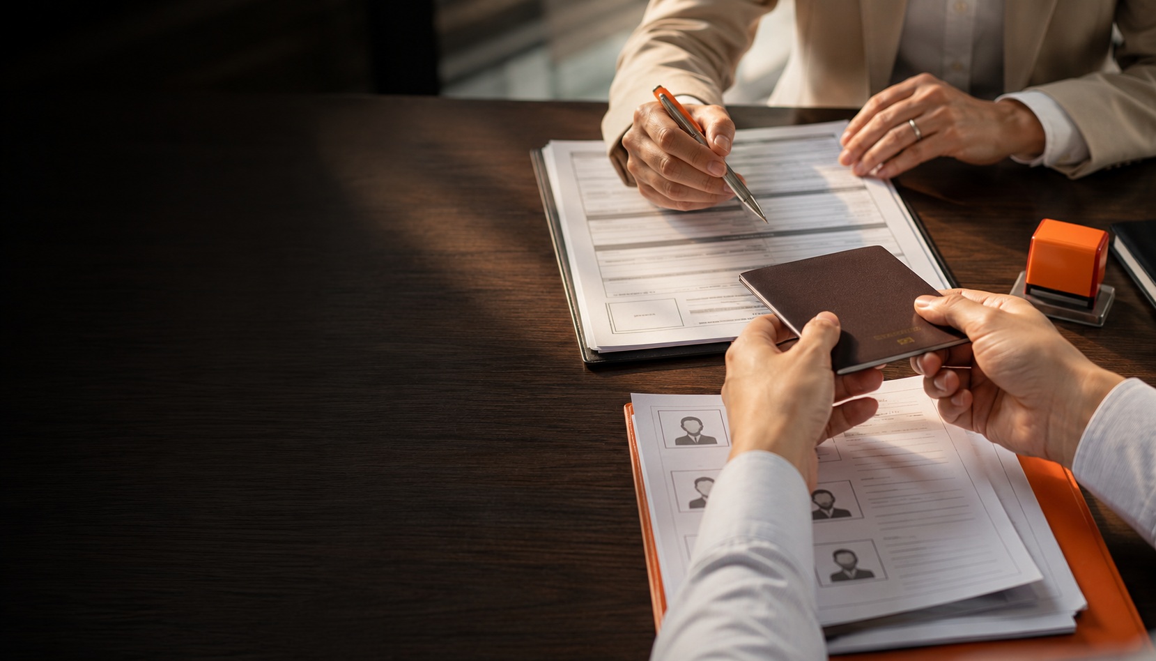 Work permit services Thailand — People Profilers DOE-licensed recruitment agency reviewing work permit application paperwork